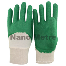 NMSAFETY green latex coating cotton liner latex coated gloves/working glove/safety glove